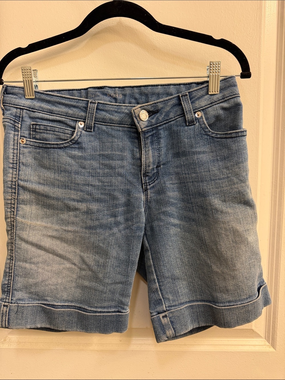 Michael Kors Light Blue Denim Bermuda Shorts